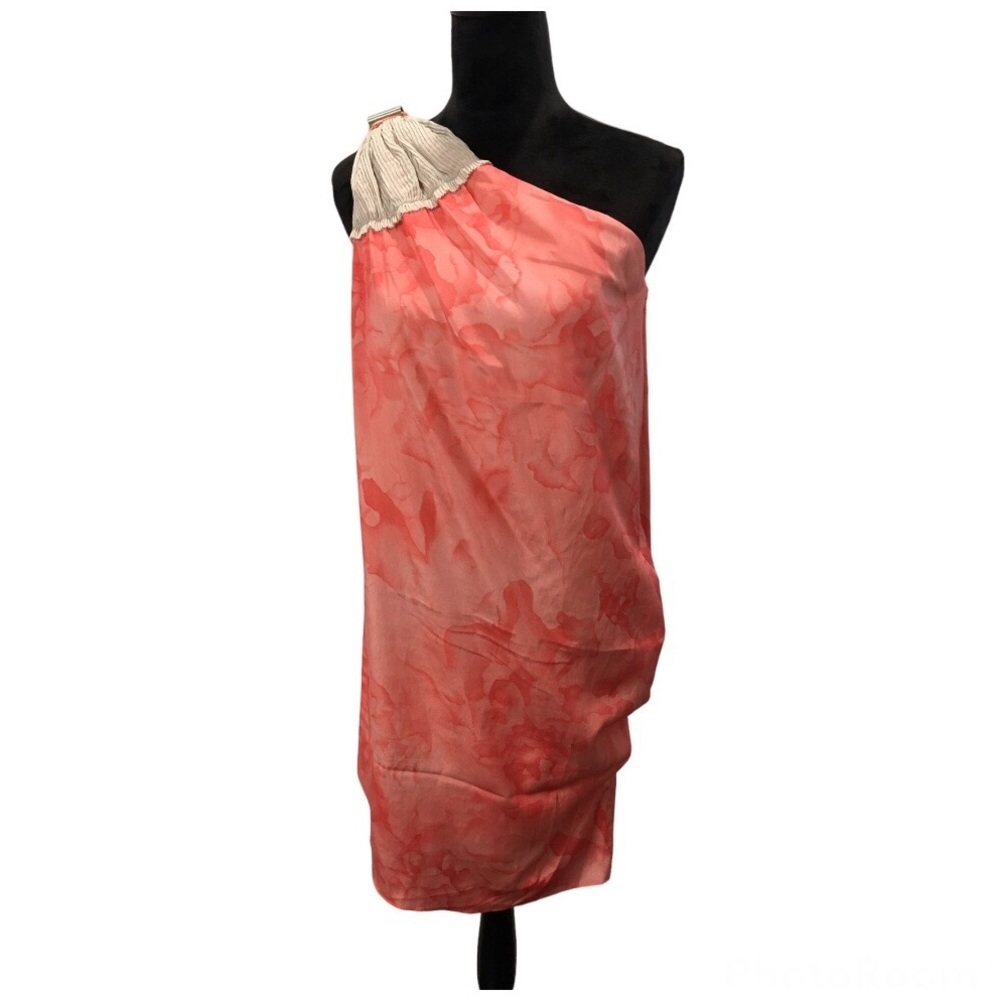 Julie Haus One Shoulder Silk Dress Size 8